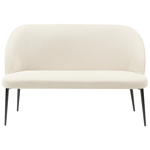 Canapé de Cuisine Banquette 2 Places en Tissu Polyester Rembourré Beige Clair e