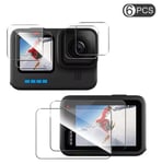 Protecteur d'écran pour GoPro,verre HD Guatemala,lentille noire,protection pour GoPro,Hero11,Hero10,Hero9,Fore11,10,9,3-6 pièces - Type 2 Set(6pcs) Hero 9