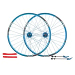 Ultralight 26 Inch Cycling Wheels， Mountain Bike Disc Brake Wheel Set Quick Release Palin Bearing 7/8/9/10 Speed Only 1560g Wheel (Color : Blue, Size : 26 Inch)