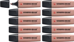 STABILO Surligneur BOSS ORIGINAL NatureCOLORS - lot x 10 surligneurs - marron glacé