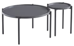 Cambridge Dark Grey Gloss Coffee Table and Side Table Set