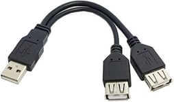 20 cm USB 2.0 A mâle Plug to 2 Dual USB A Female Jack Y Splitter Hub Adapter Cable Extension Cable