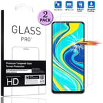 [2 PC] Protecteur d'écran Xiaomi Redmi Note 9 Verre Trempé Film de Protection Vitre Tactile Anti-poussiere sans Bulle