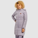 Womens Ellesse Long Padded Puffa Jacket Hooded Slyva Purple 10uk Logo