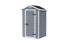 Keter Manor Outdoor Garden Storage Shed, Grey, 4 x 3 ft