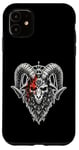 Coque pour iPhone 11 Pentagramme occulte Baphomet Satan Païen Gothique Death Metal