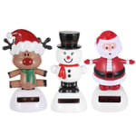 1/3pcs Solaire Figure De Noël Élan Père Noël Bonhomme De Neige Poupée Pour Tableau De Bord De Voiture Décor Figurines D'anime Enfants Jouet Modèle Cadeau