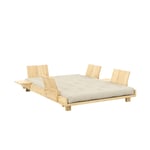 Karup Design - Social Bäddsoffa Natur/Beige 140cm inkl 4 Ryggstöd/Sidobord från Sleepo