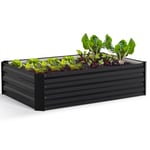 Lot De 2 Carrés Potager En Métal Châssis Rectangulaire 160x115 Cm Gris Anthracite