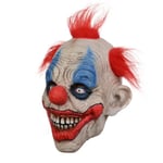 Läskig clown cosplay latexmask med rött kort hår hel peruker Huvudbonader Halloween Carnival Party rekvisita