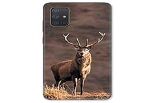 Coque pour Samsung Galaxy A51 Chasse Chevreuil Blanc