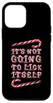 Coque pour iPhone 12 mini It's Not Going To Lick Itself. Bâton de sucre d'orge amusant pour Noël