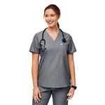 FIGS Catarina Scrub Tops for Women — Classic Fit, 1 Pocket, Four-Way Stretch, Anti-Wrinkle Women’s Medical Scrub Top, Gpt, XL