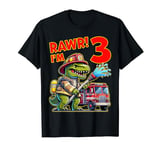 Kids Dinosaur Fire Truck 3RD Birthday Boy 3 TRex Firefighter T-Shirt