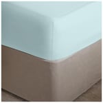 GC GAVENO CAVAILIA Linge de lit 180 Fils/cm² Drap-Housse en Percale très Profond Facile d'entretien, Doux et Confortable, Infroissable en Polycoton épais, Sorbet Bleu, Double