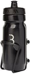 BBB Cycling FuelTank et CompTank Porte Bidon avec Gourde Vélo | sans BPA & Compatible Lave-Vaisselle | Ajustement Universel Mixte, Noir, 550 ML