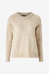 Selected FEMME - Tröja slfLulu LS Knit O-neck - Beige