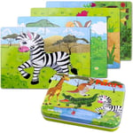 BBLIKE Jouet Puzzle pour Enfants, 4 Niveaux de Difficulté Différents, 9 Pièces, 12 Pièces, 15 Pièces, 20 Pièces, Jouet Éducatif Parfait pour Garçons Filles de 2 Ans + (Panda)