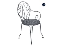 2 fauteuils de jardin en métal Montmartre Carbone - Fermob