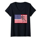 Womens Best American Flag Stunt Scooter Designs Men Women Riders V-Neck T-Shirt