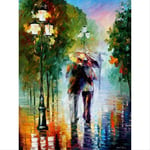 N/C Aint By Numbers Kits Acrylic Paints Set Diy Canvas Oil Painting Gift Kits Home Decoration- Romance In The Rain 16*20 Inch