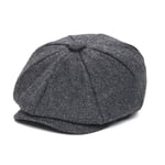 (52cmMusta) Villainen Tweed Kid Newsboy Cap Poika Tyttö Kalanruoto Lapsi Litteä Lippalakki Pienikokoinen Vauva Taapero Nuorten Baretti Hattu Boina 001