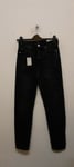 River Island Black washed Brooke high waisted slim jeans size UK8R {R152}