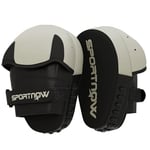 SPORTNOW Pattes d'ours Boxe, Mitaines Boxe, pour entraînement de Boxe, avec Couvre-Doigts, boucliers de Frappe pour Muay Thai, Kickboxing, Arts Martiaux, MMA, Blanc