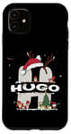 Coque pour iPhone 11 Chemise de Noël Hugo avec nom Hugo pour Noël amusant