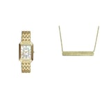 Fossil Women's Watch Raquel and Chain Necklace Harlow - Three-Hand Date movement, Gold-Tone Stainless Steel