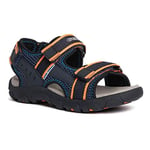 Geox Boy Jr Sandal Strada A SandalsNavy Fluo Orange, 7 UK Child