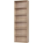 Dolaso - Bibliothèque Étagère à 6 Niveaux Haut Meuble de Rangement Meuble à Case en Bois pour Salon Bureau Chambre 60x23.5x180cm Marron