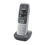 Gigaset E560HX - Premium Additional Handset Cordless Home Phone - Big Button, Nuisance Call Block and 4 SOS keys, need base or router, silver/black