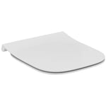 Ideal Standard - i.life S, Abattant de WC à sandwich fin avec fermeture normale, couvercle de toilette avec charnières en acier inoxydable inclus pour WC compacts, Blanc