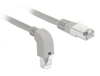 DELOCK – Network cable RJ45 Cat.6 S/FTP downwards angled/straight 0.5m, grey (85864)