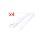 Silamp - Réglette led 120cm 36W (Pack de 4) - Blanc Chaud 2300K - 3500K