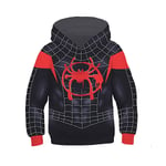 Spider-Man: Into The Spider-verse Hoodies Gwen Venom Spiderman Tröja Cosplay Barn Pojkar Flickor Huvtröja Pullover Jumper Toppar - en liten svart spindel Little black spider 8-11Years