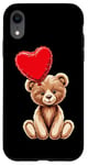 Coque pour iPhone XR Ours en peluche coeur amour joyeux Saint-Valentin