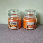 YANKEE CANDLES x 2 Home Inspiration Scented Medium Jar 340g Pumpkin Harvest Both