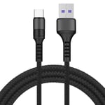 Cable Usb / Type-C Charge Rapide 3a Nylon Renforce Noir 2m Pour Smartphone Xiaomi / Oppo / Vivo / Realme / Pixel Little Boutik®