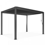 Pergola bioclimatique autoportée gris 3 x 4 x 2.5 m  Oviala