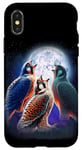 iPhone X/XS 3 Falcon Howling At The Moon Funny Hawk Bird Lover Birder Case