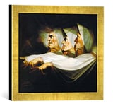 Kunst für Alle 'Image encadrée de Johann Heinrich Füssli Les Trois Sorcières Impression d'art dans Le Cadre de Haute qualité Photos Fait Main, 40 x 30 cm, Doré, Raya