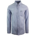 Lacoste Slim Fit Mens Blue Shirt Cotton - Size Large