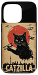 Coque pour iPhone 13 Pro Cadeaux Catzilla Cat Funny Cat pour les amoureux des chats, design de style vintage