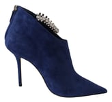 Jimmy Choo WoMens Pop Blue Leather Blaize 100 Boots Shoes - Size EU 41