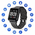 Montre Connectée Femmes Homme Enfant IP68 Etanche Bracelet Connecté Écran pour iPhone Huawei Samsung Xiaomi Sony LG (Bleu)