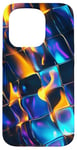 Coque pour iPhone 15 Pro Art abstrait psychédélique bleu électrique futuriste