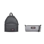 EASTPAK PADDED PAK'R Sac à Dos, 27 L - Black Denim (Gris) & BENCHMARK Single Trousse, 27 L - Sunday Grey (Gris)