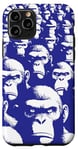 Coque pour iPhone 11 Pro Décoration murale en mosaïque solide avec singes ensemble